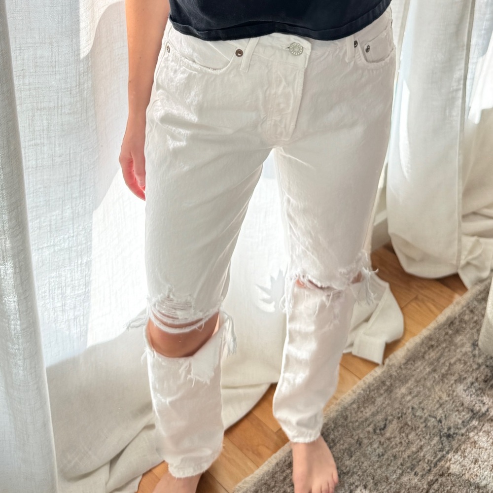 Agolde White Ripped Jeans Size 26